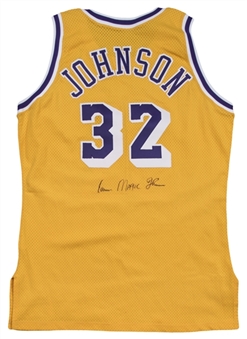1991 Magic Johnson Game Used & Signed Los Angeles Lakers Home Jersey (Letter of Provenance, MEARS A10 & JSA)